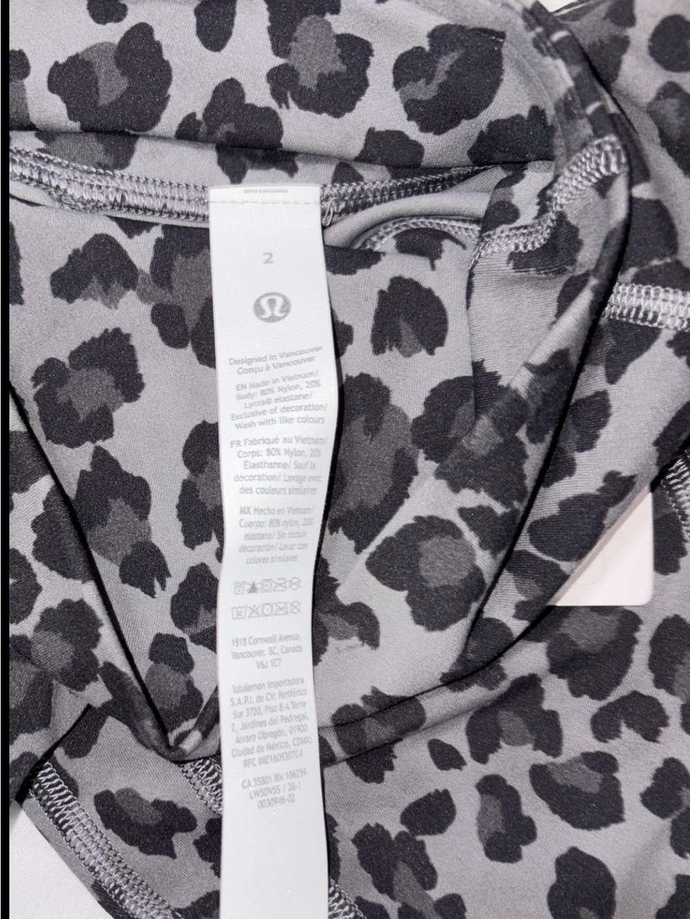 NWT•LULULEMON•SIZE 2•ALIGN HI RISE 28”L PANT*POCKETS•TRUE LEOPARD BLACK MULTI - Picture 6 of 16